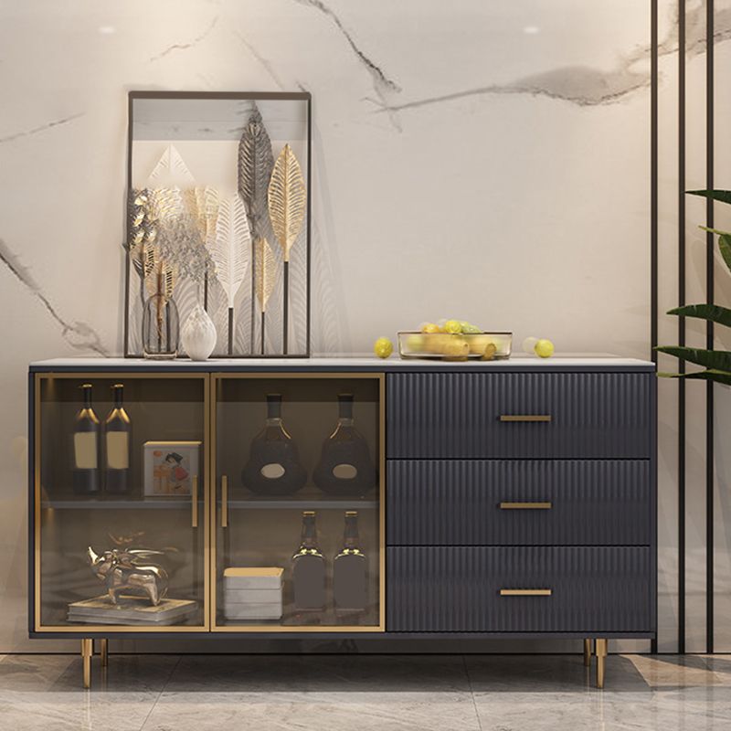 Table à buffet de buffet à manger glamour avec armoires et tiroirs