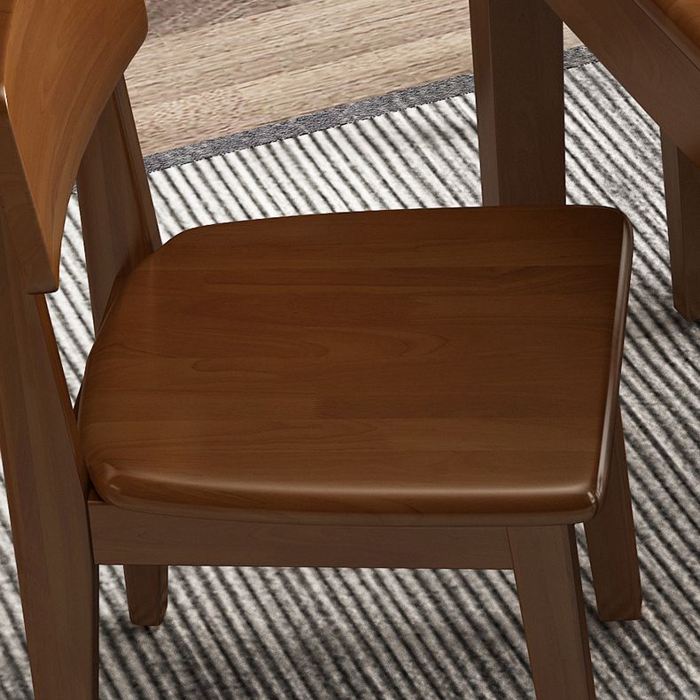 Muebles de madera maciza de estilo moderno 1/5 piezas de mesa cuadrada de forma cuadrada con silla