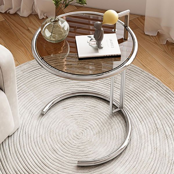 Modern Glass Top Abstract Round Living Room Accent Side Table Clearhalo 'Coffee & Accent Tables' 'End & Side Tables' 'end_side_tables' 'furn' 'furn_end_side_tables' 'Furniture' 'Living Room Furniture' 1200x1200_6f68ffb7-09cb-4a50-be72-fa57d6b2162f