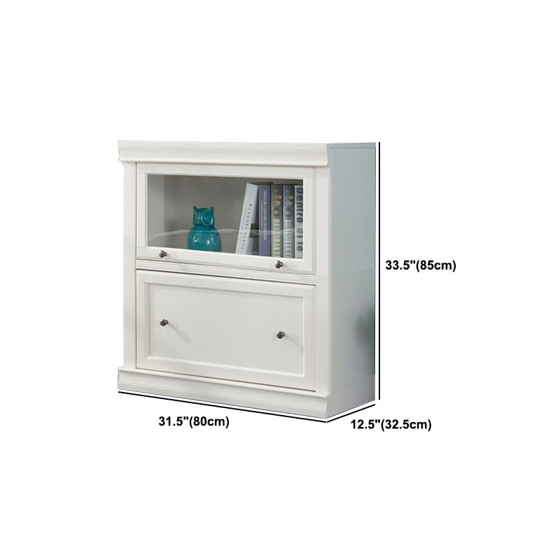 Urban Wooden Shelf Bookcase White Closed Back Bookshelf with Doors