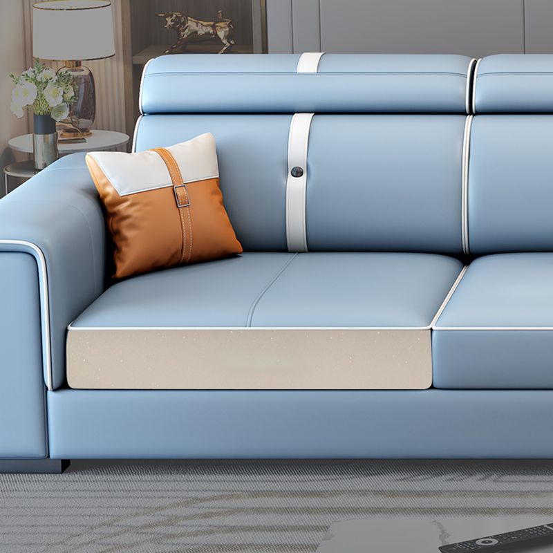 Divano scandinavo azzurro/sezionale con braccio quadrato per soggiorno