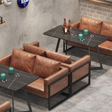 Metal Industrial Rectangle Dining Table Sintered Stone Table with Sled Base Clearhalo ' dining_table' 'Dining Tables & Seating' 'Dining Tables' 'furn' 'furn_dining_table' 'Furniture' 'furniture_dining_table' 'Kitchen & Dining Furniture' 'kitchen&dining_furn' 'kitchen' 'kitchen_dining_table' 1200x1200_6f6e5664-6a52-4854-9dd0-d51aa363926a