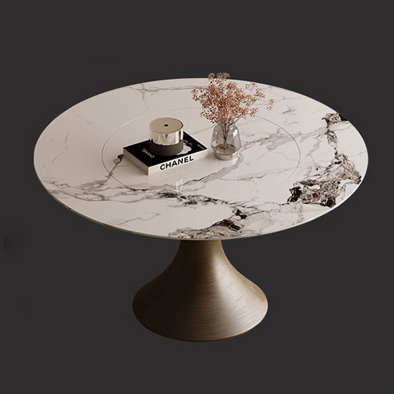 Traditional Luxury Round Table Stone Top Gold Base Dining Table Clearhalo 'Dining Tables & Seating' 'Dining Tables' 'dining_table' 'furn' 'furn_dining_table' 'Furniture' 'Kitchen & Dining Furniture' 1200x1200_6f6ffb13-08a0-4ade-89e9-9d99a072f475