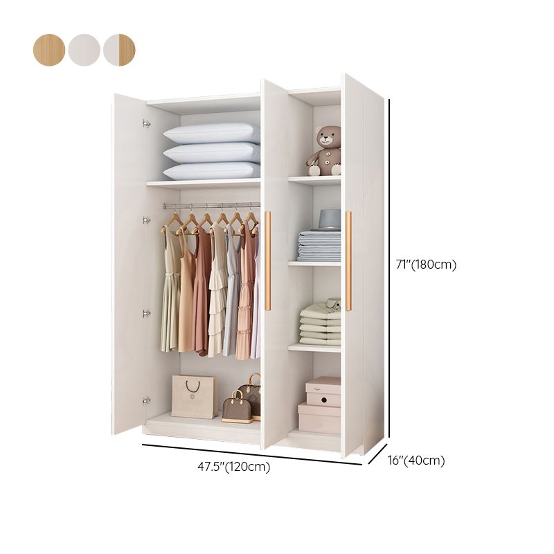 Wooden Frame Wardrobe Freestanding Wardrobe Armoire with Shelves and Clothes Rail Clearhalo 'Armoires & Wardrobes' 'armoires_wardrobes' 'Bedroom Furniture' 'furn' 'furn_armoires_wardrobes' 'Furniture' 1200x1200_6f710641-c20e-476d-97f2-95dbf74e5851
