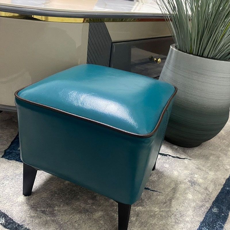 Mid Century Modern Pouf Ottoman Faux Leather Rectangle Ottoman with Chair Legs Clearhalo 'furn' 'furn_ottomans_poufs' 'Furniture' 'Living Room Furniture' 'Ottomans & Poufs' 'ottomans_poufs' 1200x1200_6f712c75-e8cc-40b0-8b89-8c5138f63dd4