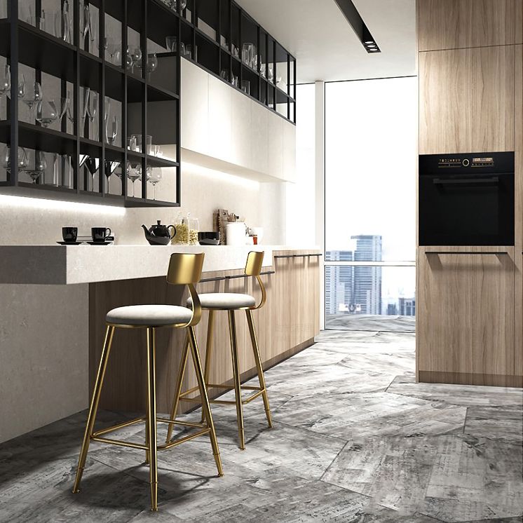 Sgabello da bar con bancone senza bracciolo glam sgabello da cucina in ferro con pedale e cuscino