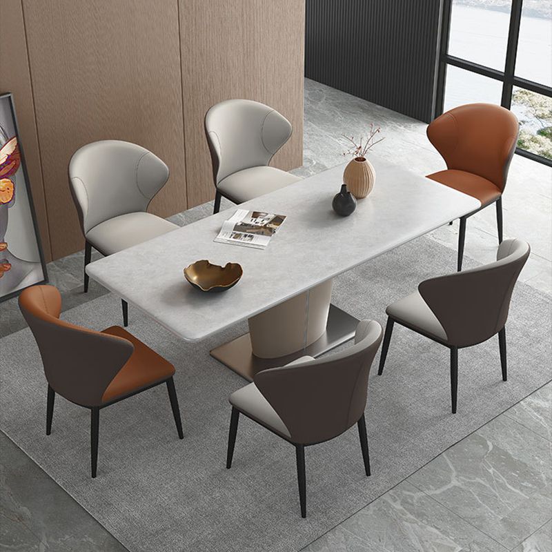 Minimalist Wingback Armless Dining Chair Faux Leather Side Chair Clearhalo 'Dining Chairs' 'Dining Tables & Seating' 'dining_chair' 'furn' 'furn_dining_chair' 'Furniture' 'Kitchen & Dining Furniture' 1200x1200_6f71fad9-a39e-4f57-bdfe-7db83d19d13d