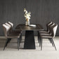 Modern Metal Base Dinette Set 1/4/5/7 Pieces Rectangle Indoor Dining Table Set in Black