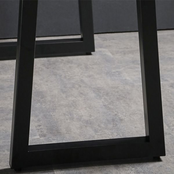 1/2/3 pièces Industrial Iron-Bar Table Table Recangangle Bistro Set with Pine Wood Top