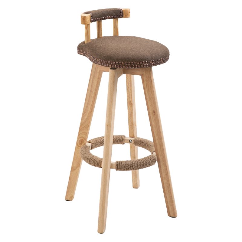 Modern Rubberwood Restaurant Stool Matte Finish Upholstered Bar Stools Clearhalo 'Bar Furniture' 'Bar Stools' 'bar_stools' 'Furniture' 'furniture_bar_stools' 'Kitchen & Dining Furniture' 1200x1200_6f75a06a-9b03-4f03-8849-38bba70a6a24