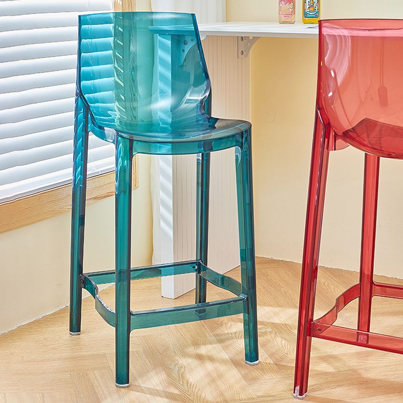 Contemporary Acrylic Backrest Counter High Stool with 4 Legs Clearhalo 'Bar Furniture' 'Bar Stools' 'bar_stools' 'furn' 'furn_bar_stools' 'Furniture' 'Kitchen & Dining Furniture' 1200x1200_6f763710-58e3-4ddd-b498-c31ab7452ccb