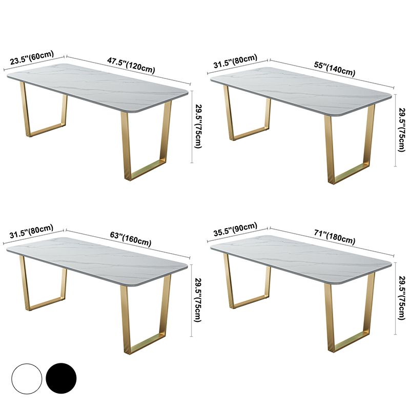 Metal Traditional Luxury Rectangle Table Sintered Stone Table with Sled Clearhalo ' dining_table' 'Dining Tables & Seating' 'Dining Tables' 'furn' 'furn_dining_table' 'Furniture' 'furniture_dining_table' 'Kitchen & Dining Furniture' 'kitchen&dining_furn' 'kitchen' 'kitchen_dining_table' 1200x1200_6f763e8b-ca91-456c-950d-f34989cfedb5