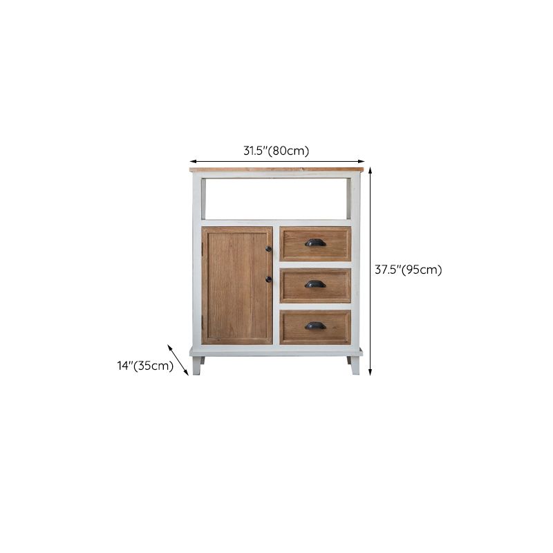 Rectangular Wood Cabinet Industrial Accent Chest in Distressed White Clearhalo 'Cabinets & Chests' 'cabinets_chests' 'furn' 'furn_cabinets_chests' 'Furniture' 'Living Room Furniture' 1200x1200_6f76bf6f-6393-49cb-8a77-1fff6b530837