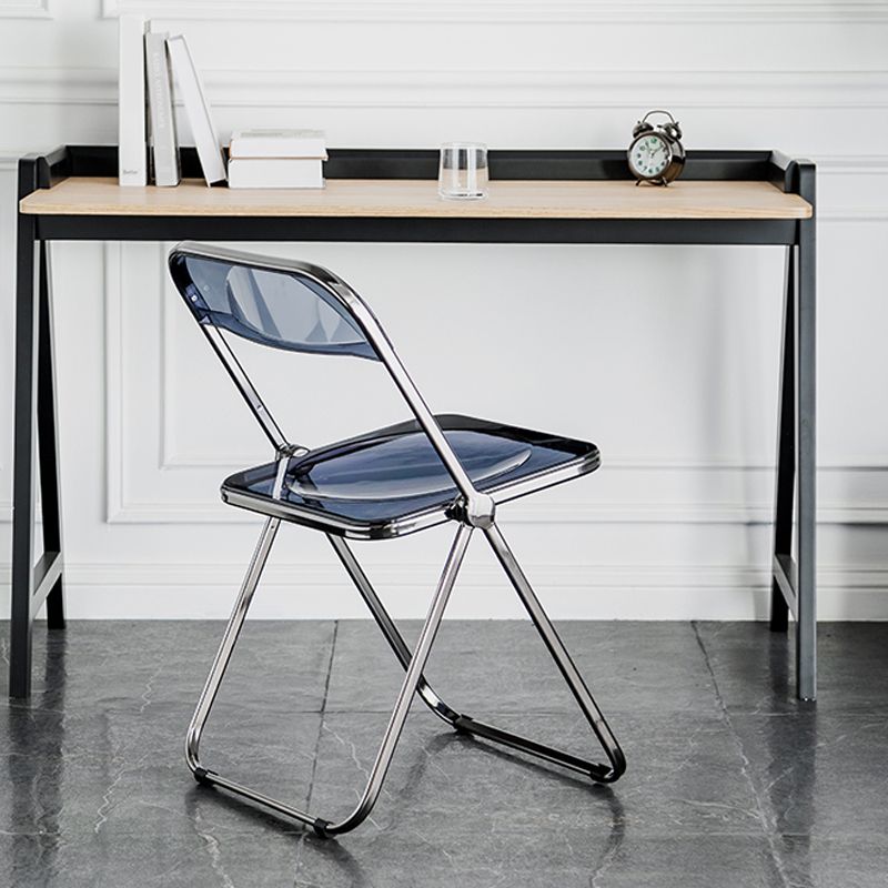 Foldable Dining Side Chair Open Back Armless Single Dining Chair with Metal Legs Clearhalo ' kitchen&dining_furn' 'Dining Chairs' 'Dining Tables & Seating' 'dining_chair' 'furn' 'furn_dining_chair' 'Furniture' 'furniture_dining_chair' 'Kitchen & Dining Furniture' 'kitchen' 1200x1200_6f76dd8d-d325-4367-b581-3797c644c5e7