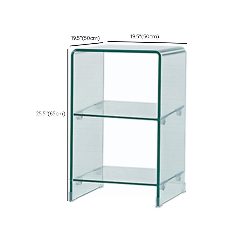 Moderno tavolo da tavolo da tavolo laterale in vetro quadrato in vetro per soggiorno