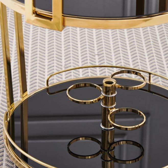 32.28 "ハイモダンなスタイルラウンドプレップテーブルホーム用ローリングメタル準備テーブル