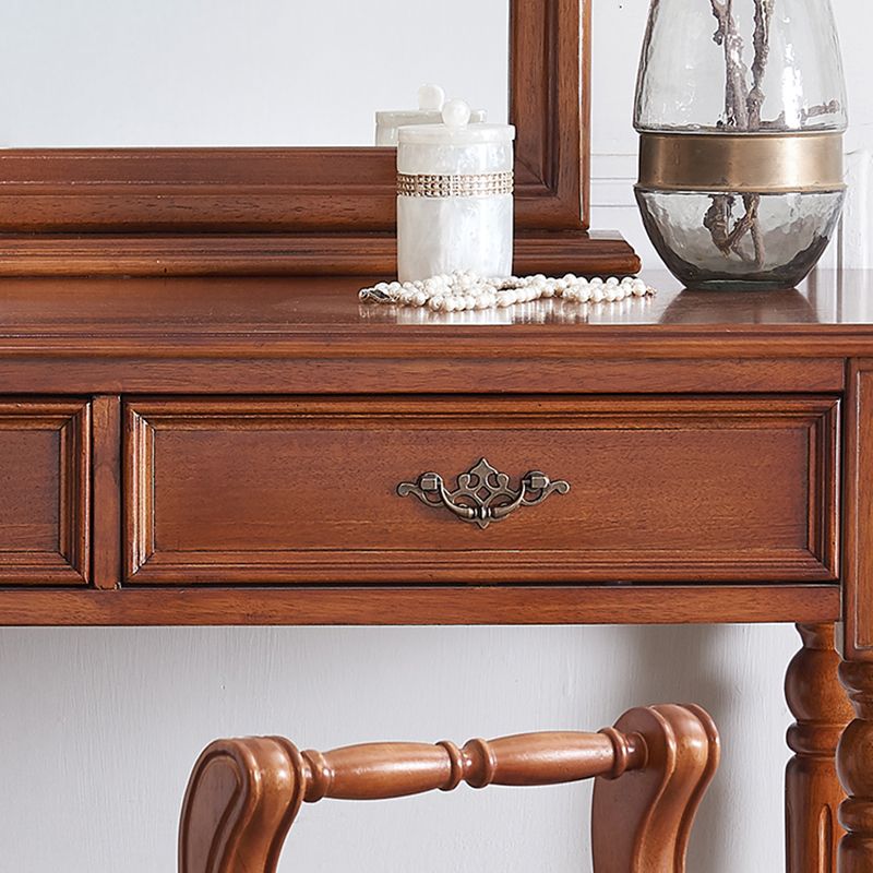 Spiegelte Waschtisch traditioneller Massivholz -Waschtisch in Braun