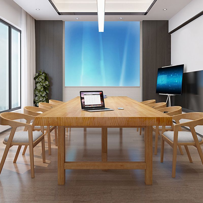 Contemporary Writing Desk Solid Wood Rectangular Office Desk , 29.53" Tall Clearhalo 'furn' 'furn_office_desk' 'Furniture' 'Office Desks' 'Office Furniture' 'office_desk' 1200x1200_6f79f43a-d62c-4308-bbf1-b060be803004