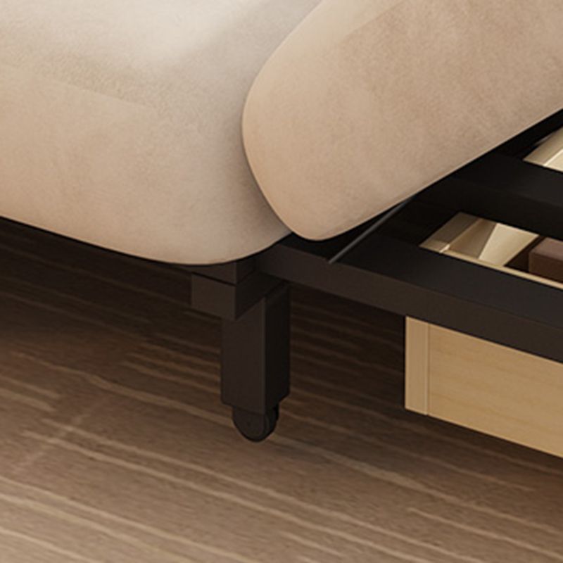 コンバーチブルフェイクレザーコンテンポラリースクエアアームベッドの灰色のセッピー