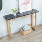 Glam Marble Console Table 12" W Rectangle Sled Accent Table for Hall Clearhalo 'Console Tables' 'console_tables' 'Entry & Mudroom Furniture' 'furn' 'furn_console_tables' 'Furniture' 1200x1200_6f7b2621-aa8b-4a9f-bc59-052177cd00e2