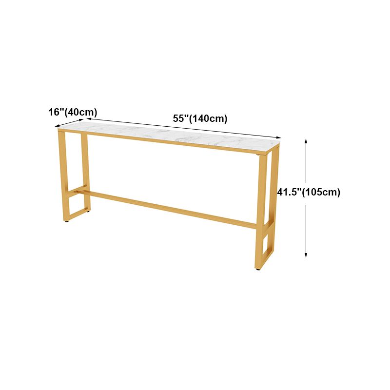 White Glam Style Bar Table in Faux Marble and Metal Living Room Simple Bar Table Clearhalo 'Bar Furniture' 'Bar Tables' 'bar_tables' 'furn' 'furn_bar_tables' 'Furniture' 'furniture_bar_tables' 'Kitchen & Dining Furniture' 1200x1200_6f7b3ed3-878d-435e-8fe0-6a0eb79fa5d8