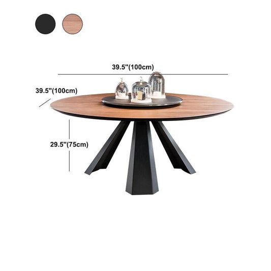 Wood Modern Round Dining Table Brown Pedestal Table without Turntable Clearhalo ' dining_table' 'Dining Tables & Seating' 'Dining Tables' 'Furniture' 'furniture_dining_table' 'Kitchen & Dining Furniture' 'kitchen&dining_furn' 'kitchen' 'kitchen_dining_table' 1200x1200_6f7b5a9a-96ce-4533-b77e-03cc81fc90bd
