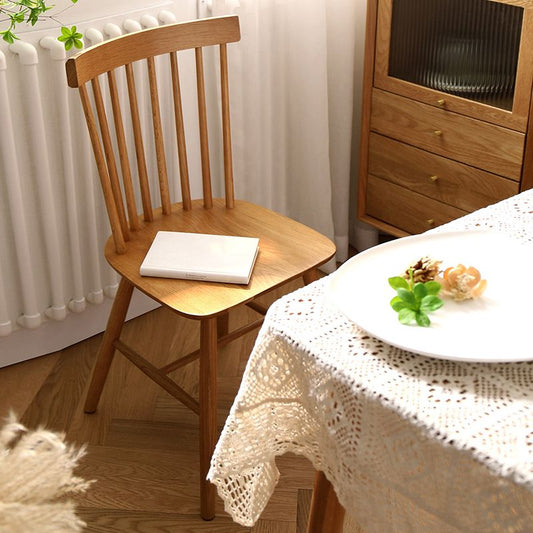 Sedia laterale contemporanea sedie da pranzo in legno di gomma con doghe