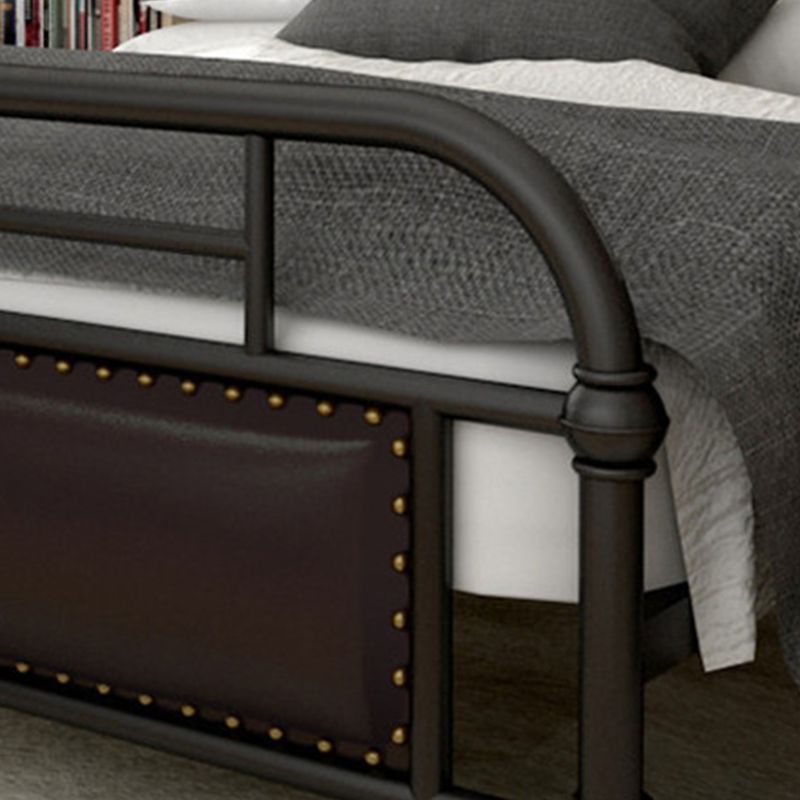 Industrial Nailhead Upholstered Bed Frame Metal 43.3" Tall Bed Clearhalo 'Bedroom Furniture' 'Beds' 'furn' 'furn_beds' 'Furniture' 1200x1200_6f7e778c-89a1-4a88-96de-9987e8f1276c