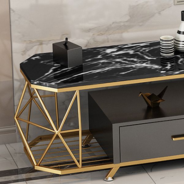 Sala de estar abierta almacenamiento de televisión gabinete de televisión de lujo con cajones de deslizamiento