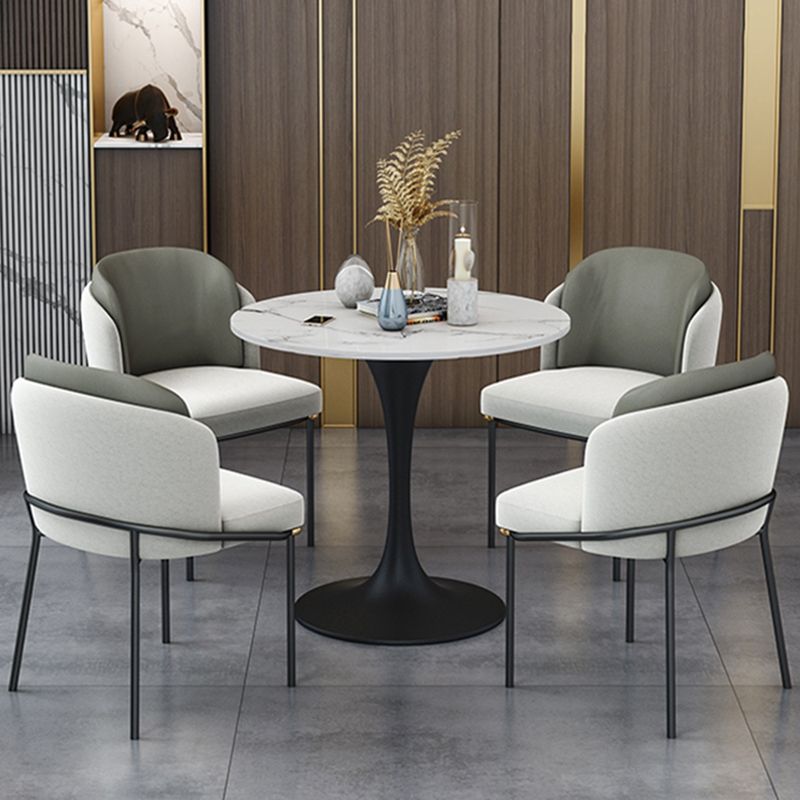 Round Tulip Base Modern Dining Table White Tone Fixed Table of Sintered Stone Clearhalo ' dining_table' 'Dining Tables & Seating' 'Dining Tables' 'furn' 'furn_dining_table' 'Furniture' 'furniture_dining_table' 'Kitchen & Dining Furniture' 'kitchen&dining_furn' 'kitchen' 'kitchen_dining_table' 1200x1200_6f7ff5a3-0631-4ab6-a8a7-f99416bf4ab9