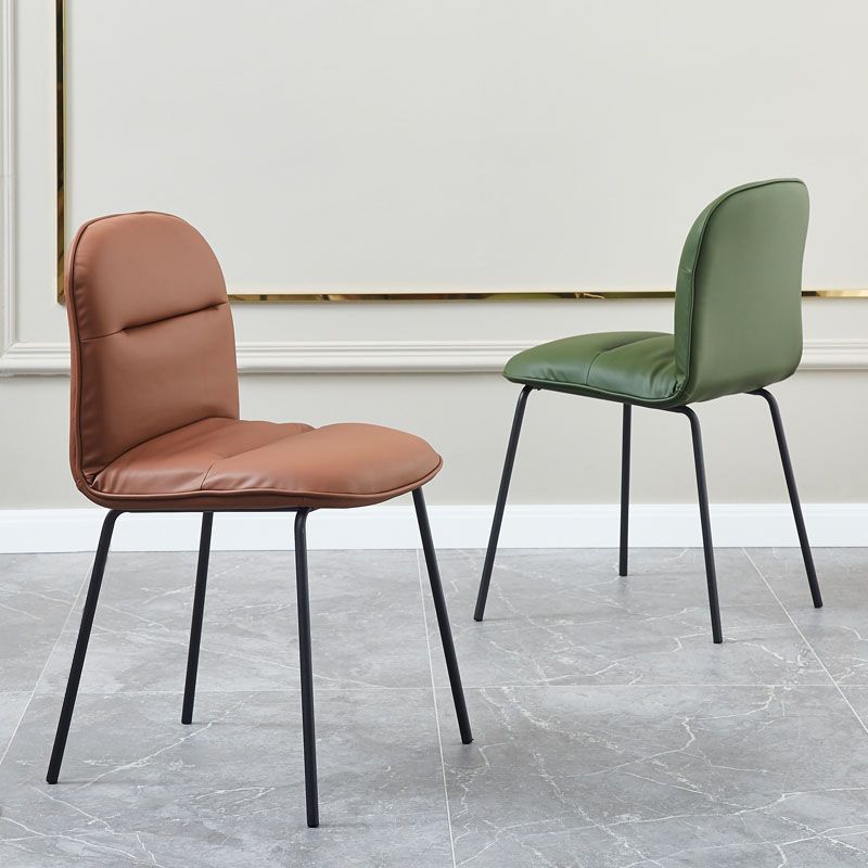 Modern PU Leather Dining Chairs Armless Metal Dining Chairs for Restaurant Use Clearhalo ' kitchen&dining_furn' 'Dining Chairs' 'Dining Tables & Seating' 'dining_chair' 'furn' 'furn_dining_chair' 'Furniture' 'furniture_dining_chair' 'Kitchen & Dining Furniture' 'kitchen' 1200x1200_6f8105f0-7fdd-4412-b120-a3f068263b93