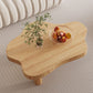 Table basse simple en bois massif, table basse à 3 pieds de forme libre