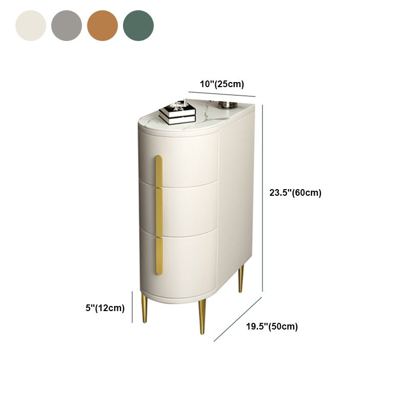 24 pouces H Glam Night Table Stone Top Top 3 Legs de rangement des tirages inclus la table de nuit