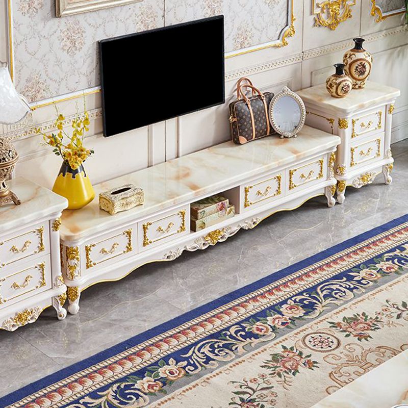 Glam TV Media Stand Open Storage TV Media Console with Drawers Clearhalo 'furn' 'furn_tv_stands_entertainment_centers' 'Furniture' 'Living Room Furniture' 'TV Stands & Entertainment Centers' 'TV Stands & Media Storage Furniture' 'tv_stands_entertainment_centers' 1200x1200_6f8b3abc-3f10-45bd-b8c2-ec3f353aa337