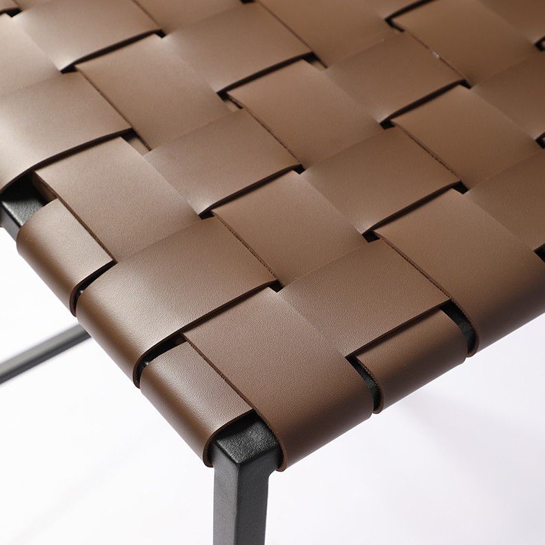 Moderner Leder Barhocker Rückenlehne 4 -Bein Counterhocker für Bristol