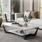 Rectangular Abstract Base Slate Glam Style with Storage Shelf Coffee Table