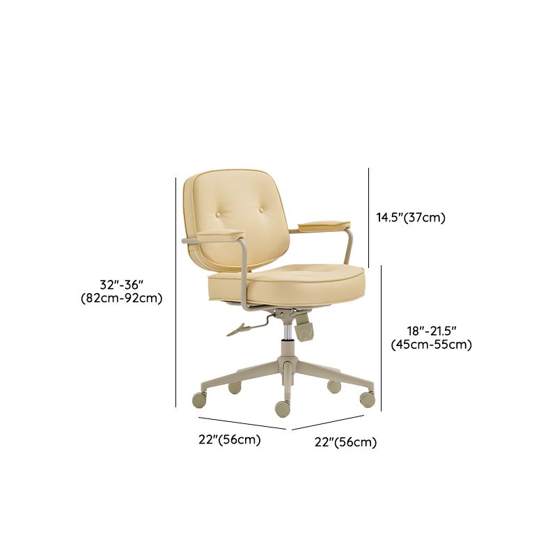 Modern Padded Arms Office Chair Leather No Distressing Ergonomic Desk Chair Clearhalo 'furn' 'furn_office_chair' 'Furniture' 'Office Chairs' 'Office Furniture' 'office_chair' 1200x1200_6f8f594b-fd2a-4b55-88e5-686628aac60b
