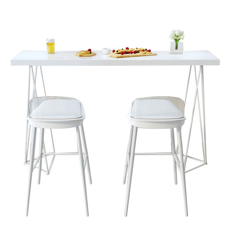 Table de bar supérieur en bois blanc pour petites endroits