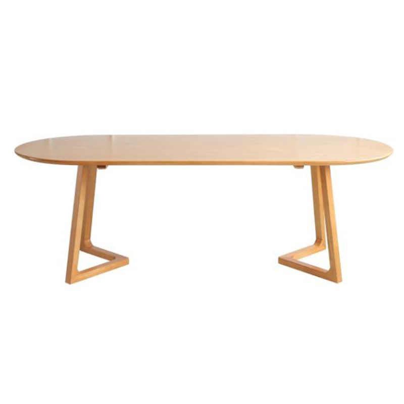 Mesa de comedor de madera sólida Mesa de cena ovalada contemporánea para la cena de cocina en casa