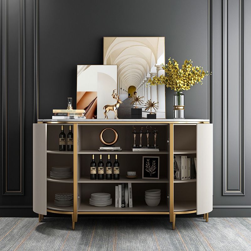 Glam -stijl Stone Buffet Sideboard 35.4 "H Deur Dining Room Buffet Server
