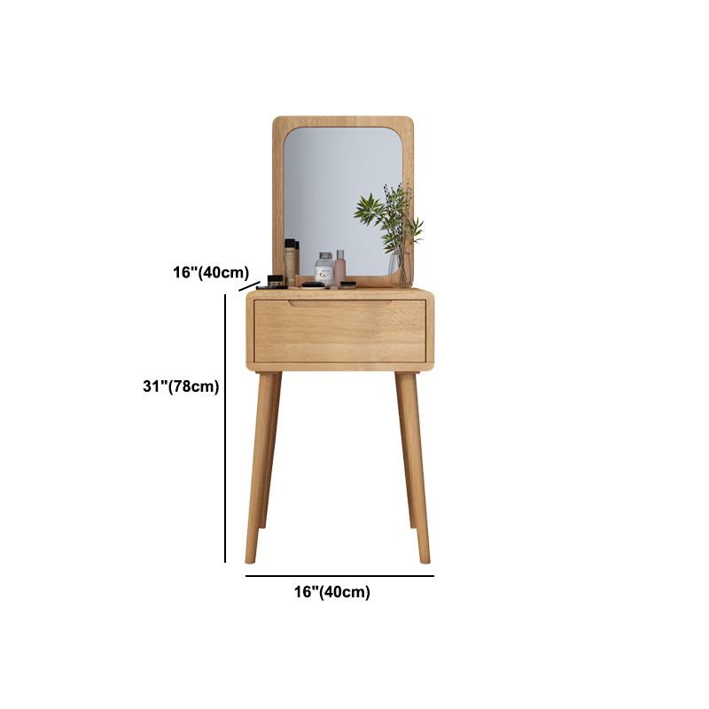 Scandinavisch massief houten dressoir 1-lading ijdelheid tafel met ontlasting en spiegel