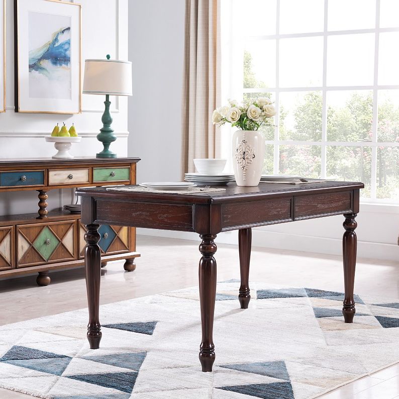 Mid-Century Modern Rectangle Dining Table Wood Table for Kitchen,55"L x 31.5"W x 29.5"H Clearhalo ' dining_table' 'Dining Tables & Seating' 'Dining Tables' 'furn' 'furn_dining_table' 'Furniture' 'furniture_dining_table' 'Kitchen & Dining Furniture' 'kitchen&dining_furn' 'kitchen' 'kitchen_dining_table' 1200x1200_6f922590-e346-4238-8b2c-5a477c5fcaed