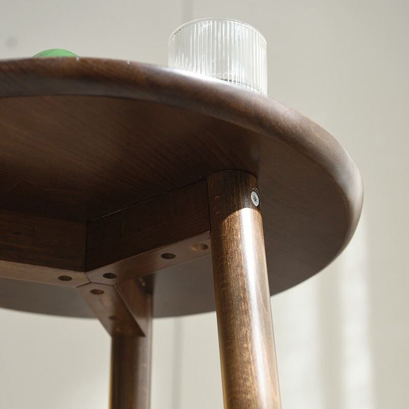 Solid Wood Round Top Side Table 23.6" Tall 3 Legs End Table with Shelf Clearhalo 'Coffee & Accent Tables' 'End & Side Tables' 'end_side_tables' 'furn' 'furn_end_side_tables' 'Furniture' 'Living Room Furniture' 1200x1200_6f9356cd-a663-4009-b9f4-645c50d2c7b4