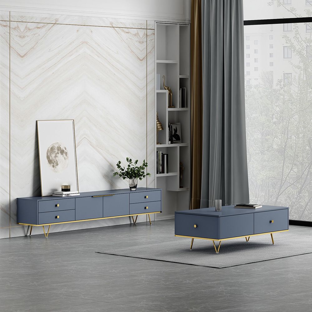 Glam TV Media Stand with Drawers Faux Wood Media Console for Living Room Clearhalo 'furn' 'furn_tv_stands_entertainment_centers' 'Furniture' 'Living Room Furniture' 'TV Stands & Entertainment Centers' 'TV Stands & Media Storage Furniture' 'tv_stands_entertainment_centers' 1200x1200_6f93c14a-c729-434a-b747-31f6e1d84810
