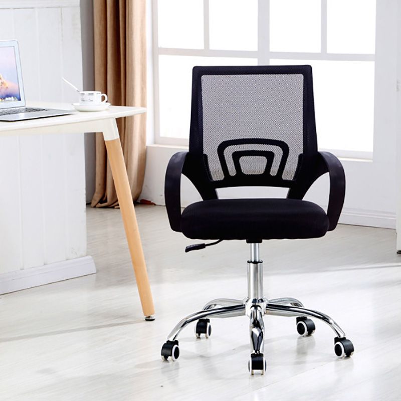 Modern Fixed Arms Conference Chair Mesh-back Chair for Office Clearhalo 'furn' 'furn_office_chair' 'Furniture' 'Office Chairs' 'Office Furniture' 'office_chair' 1200x1200_6f93db64-0650-462e-aae0-16c1d24d6071