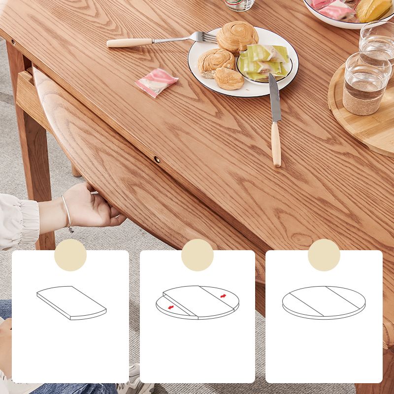 Modern Dining Set Solid Wood Round Shape 4 Legs Base Extendable Dining Table Set Clearhalo 'Dining Room Sets' 'Dining Tables & Seating' 'dining_room_set' 'Furniture' 'furniture_dining_room_set' 'Kitchen & Dining Furniture' 'kitchen&dining_furn' 'kitchen' 1200x1200_6f94152b-aef8-4c59-8bd4-5ee96ec12835