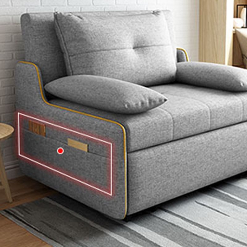 Divano di divano con divano con bidone in cotone contemporaneo convertibile in grigio