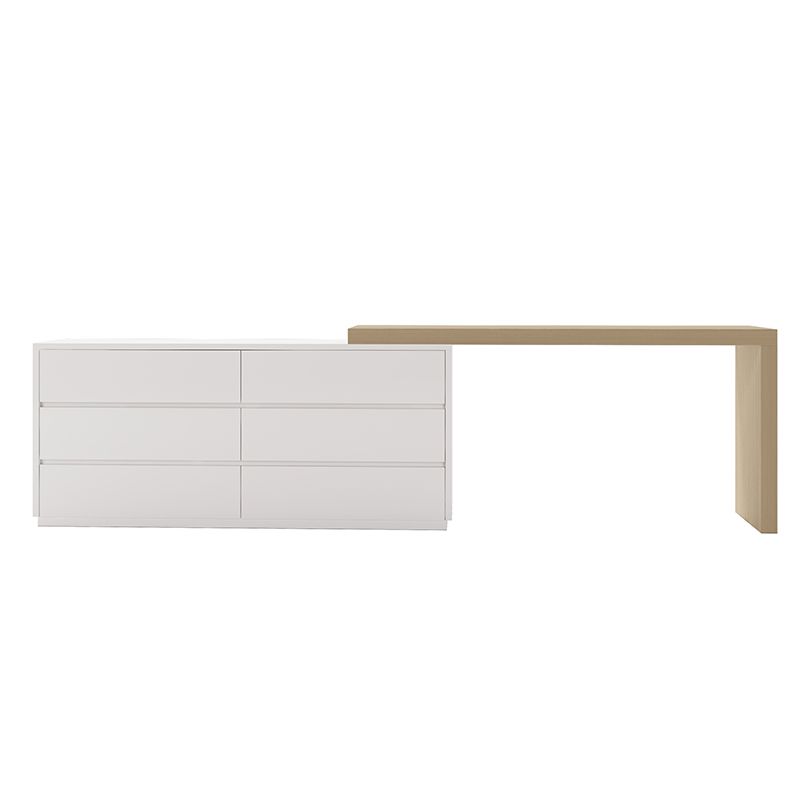 3-delige moderne verlichte spiegel houten ijdelheid kaptafel ingesteld met lade