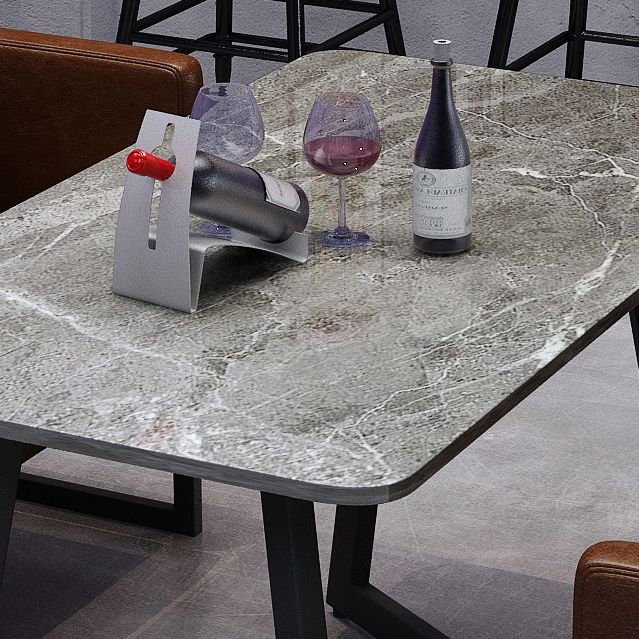 Industrial Sintered Stone Dinner Room Kitchen Table Gray Top Table with Black Frame for Dining Room Clearhalo ' dining_table' 'Dining Tables & Seating' 'Dining Tables' 'furn' 'furn_dining_table' 'Furniture' 'furniture_dining_table' 'Kitchen & Dining Furniture' 'kitchen&dining_furn' 'kitchen' 'kitchen_dining_table' 1200x1200_6f956625-fa57-43ca-b308-40f7b58e03d5