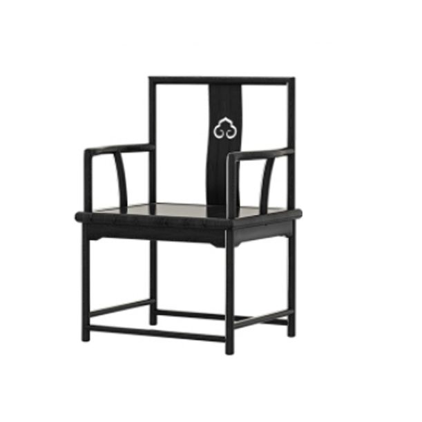 椅子付きの現代的なスタイルのソリッドブラックウッドダイニングテーブル